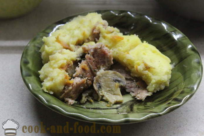 Inglise kartuli pirukas liha ja seened - kuidas kokk pajaroog kartuli ja lihaga, samm-sammult retsept fotod