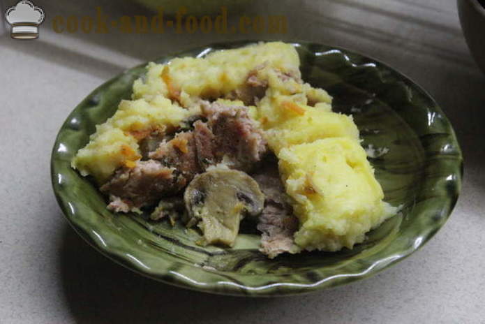 Inglise kartuli pirukas liha ja seened - kuidas kokk pajaroog kartuli ja lihaga, samm-sammult retsept fotod