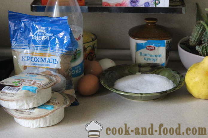 Vanilla kook pirnide ja juustu vormidesse - kuidas küpsetada kooki valmistatud kohupiima ja pirnid kodus, samm-sammult retsept fotod