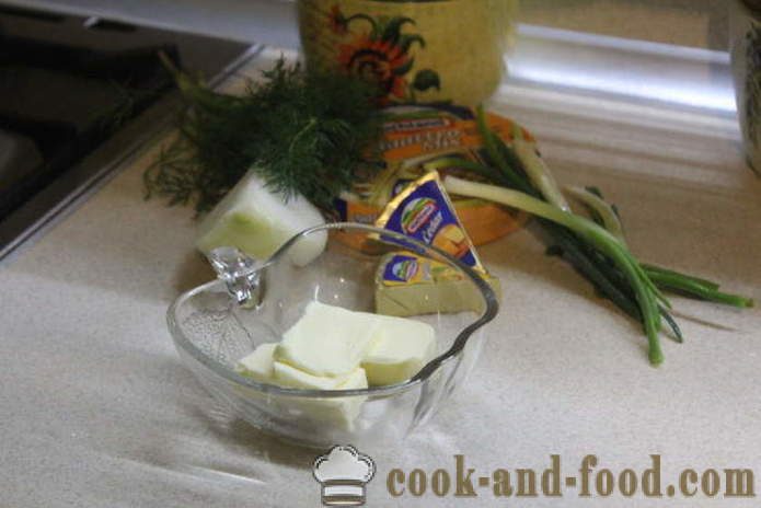 Juust rullid küüslaugu ja sibulaga - kuidas teha kuklid juustu ja küüslauguga, kus samm-sammult retsept fotod