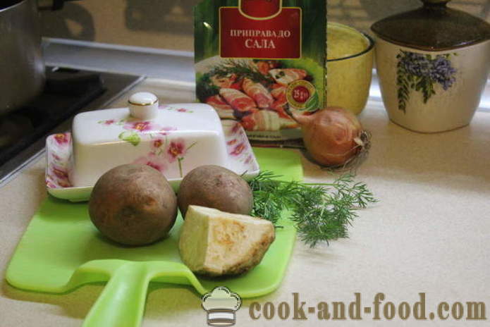 Kartulid, kartulipuder seller ja sibul - kuidas teha kartulipüree sibula ja seller, samm-sammult retsept fotod
