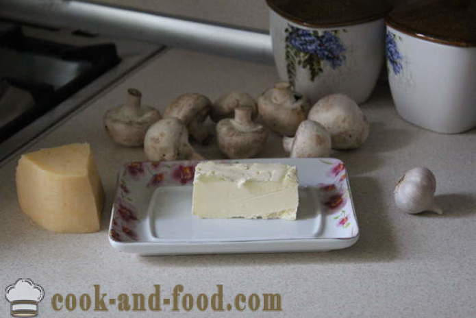 Kiirtoit seente ja juustuga - nagu küpsetatud seened juustu ahjus koos samm-sammult retsept fotod