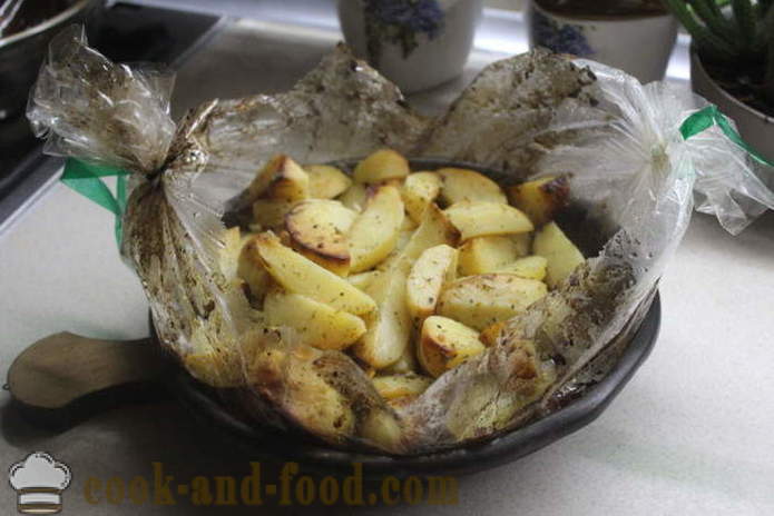 Ahjukartul meega ja sinep ahjus - maitsvad süüa kartuleid auk, samm-sammult retsept phot