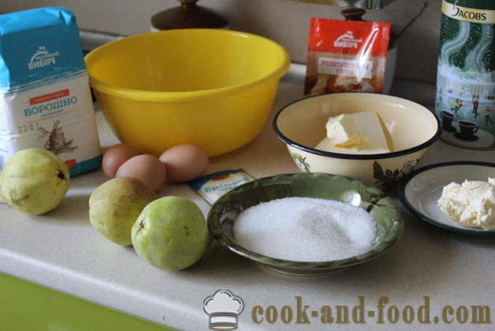 Pirnipirukas tainas - kuidas küpsetada kooki pirne, vanillikaste ja sufleekook ahjus koos samm-sammult retsept fotod