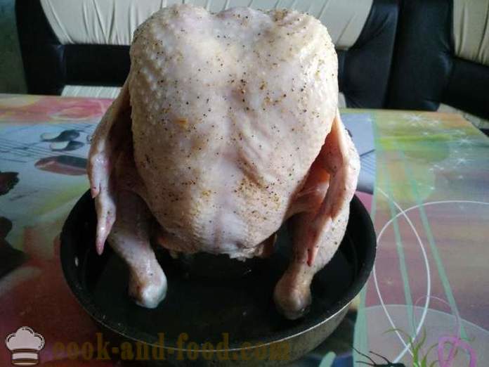 Küpsetatud kana täielikult panga - nii maitsev küpsetatud kana ahju tervikuna samm-sammult retsept fotod