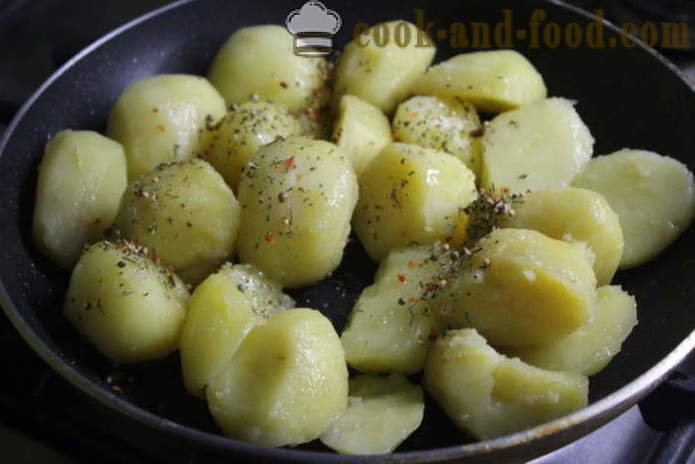 Soe seenesalatit kartuli - kuidas teha soe kartulisalat seente, samm-sammult retsept fotod