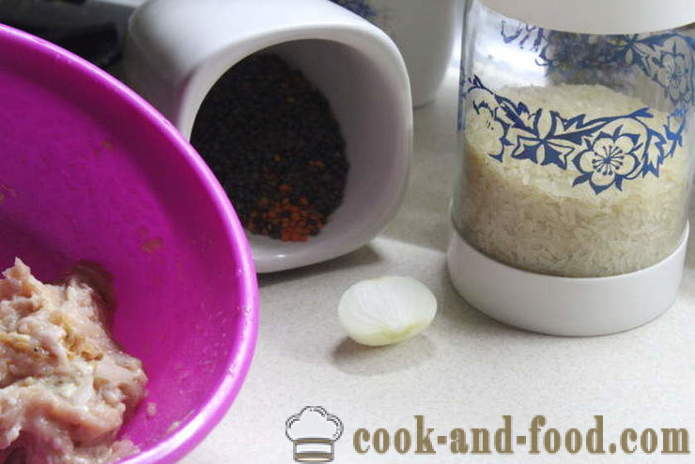 Pilaf koos läätsed, riis ja kanaliha - kuidas kokk kana pilaf riisi ja läätsed koos samm-sammult retsept fotod