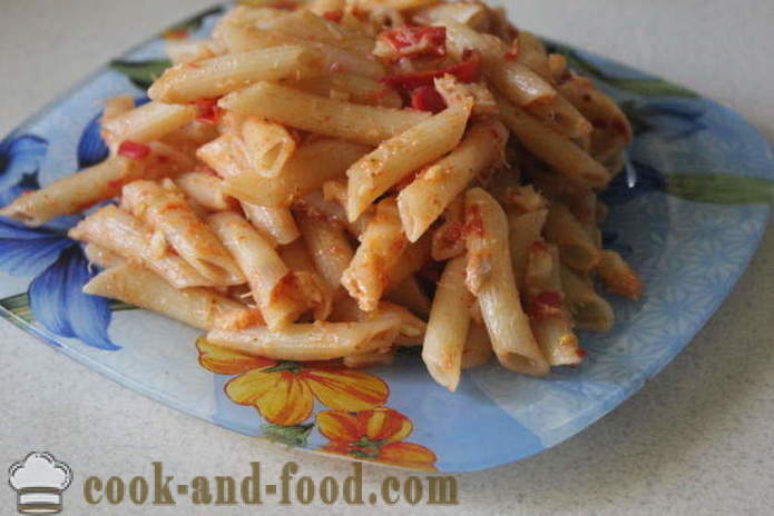 Itaalia pasta tomati ja kala - kuidas kokk pasta kala ja tomatid, samm-sammult retsept fotod