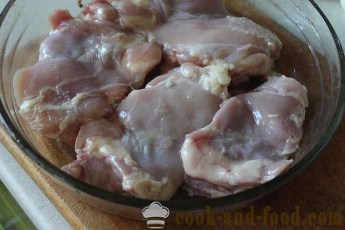 Kana reie kondiga seente ahjus - kuidas kokk maitsev kana reie- ahjus koos samm-sammult retsept fotod
