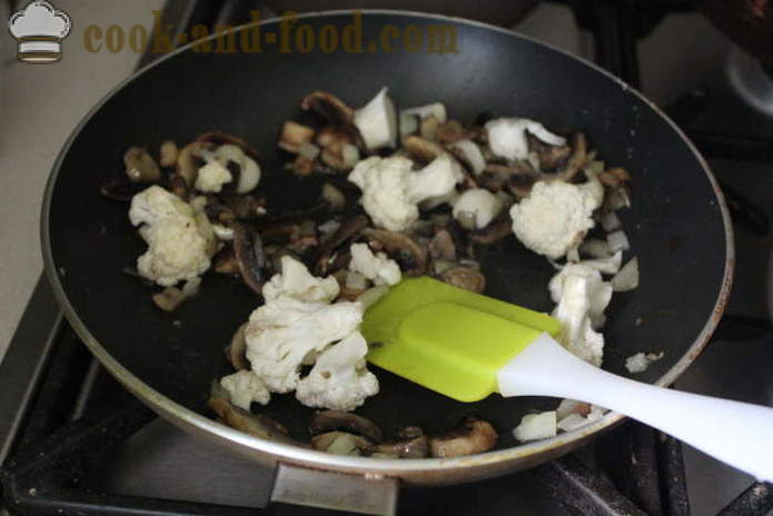 Kreemjas supp seente ja lillkapsas - kuidas kokk supp seente, samm-sammult retsept fotod