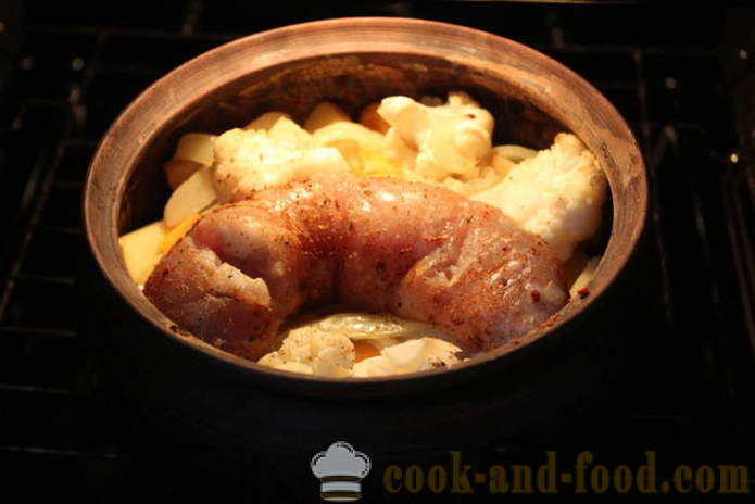 Young kartulid potis vorsti ja köögivili - kuidas kokk praad ahjus noorte kartulid, samm-sammult retsept fotod