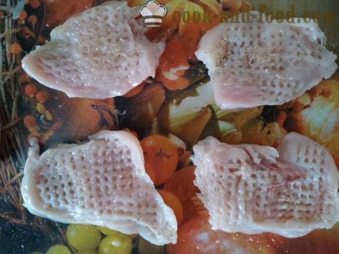 Delicious kana Karbonaaditükid pann - nii maitsev kokk karbonaadi kanarinda taignas koos samm-sammult retsept fotod