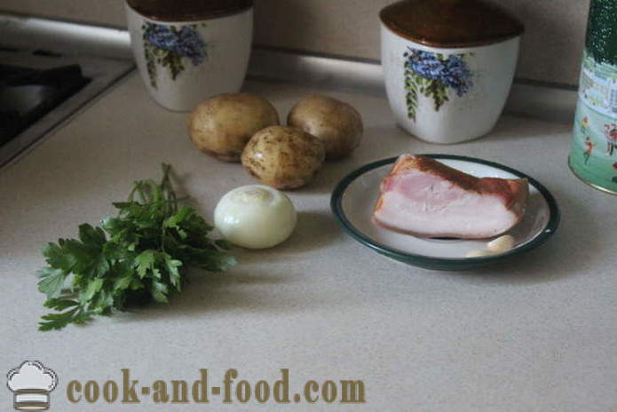 Maitsvad kartulid küüslaugu ja peekoniga - kuidas kokk maitsev värske kartul, samm-sammult retsept fotod