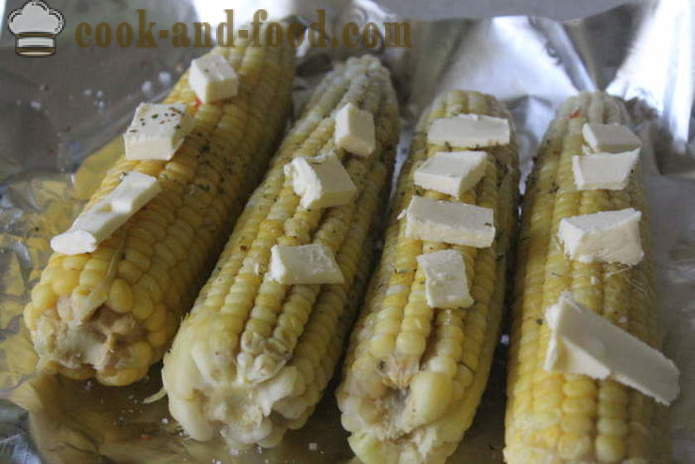 Corn ahjus küpsetatud fooliumiga - kuidas kokk maisitõlvik ahjus koos samm-sammult retsept fotod