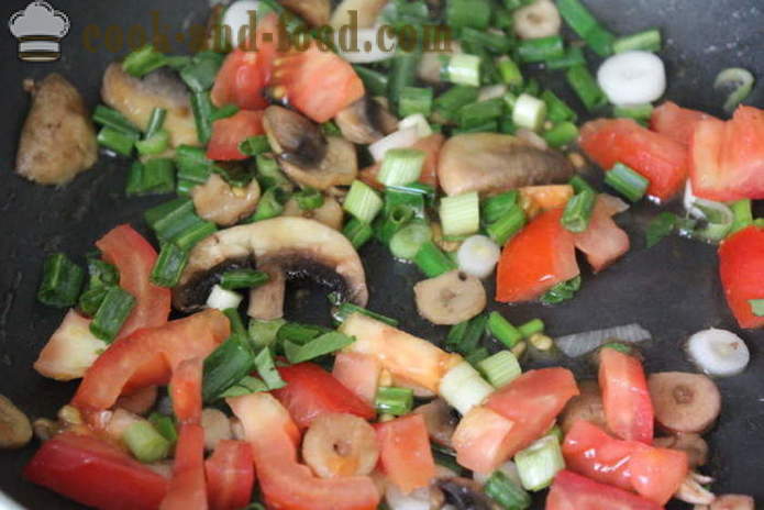 Pasta tomati, basiiliku ja seened - kuidas kokk seene pasta basiiliku ja tomatid, samm-sammult retsept fotod