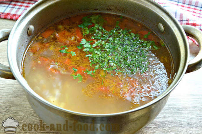 Supp konserveeritud herned ja kapsas - kuidas kokk supp kapsas ja herned, samm-sammult retsept fotod
