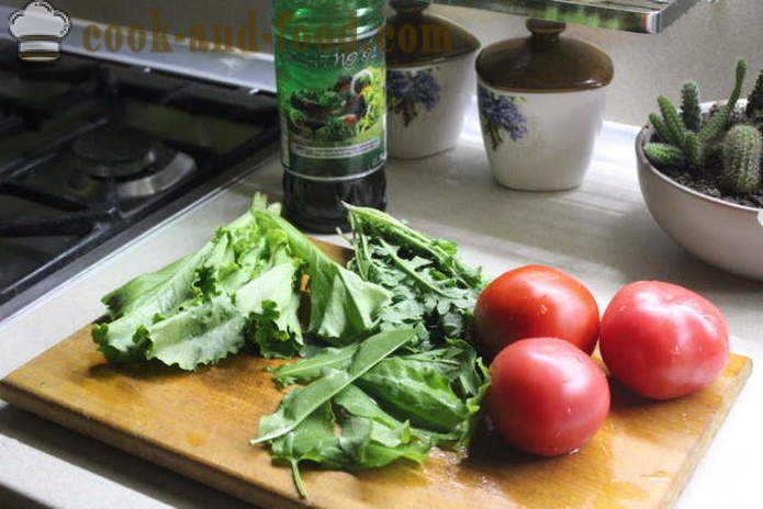 Maitsev salat rukola ja tomatid - kuidas valmistada salat rukola, samm-sammult retsept fotod