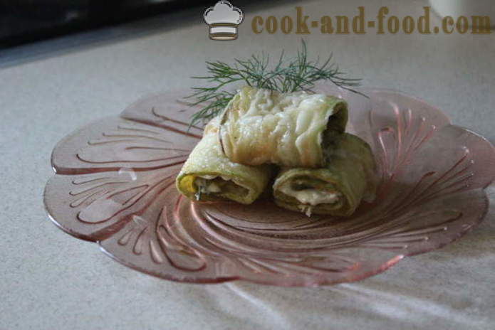 Rolls suvikõrvits täidisega - kuidas kokk maitsev praetud suvikõrvits pannil, samm-sammult retsept fotod