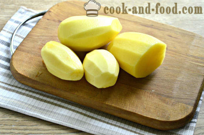 Hautatud kartulid hautatud liha pannil - kuidas kokk kartul soolaliha, samm-sammult retsept fotod