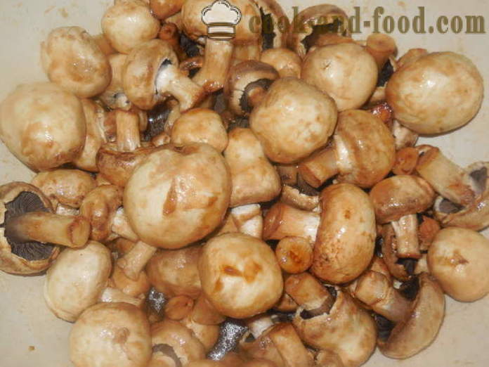 Seened seened marineeritud sojakaste - kuidas praadida seened on grill, samm-sammult retsept fotod