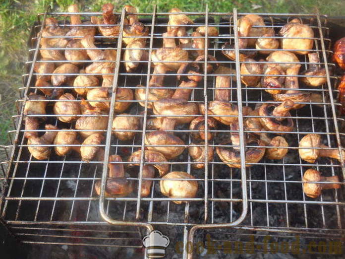 Seened seened marineeritud sojakaste - kuidas praadida seened on grill, samm-sammult retsept fotod