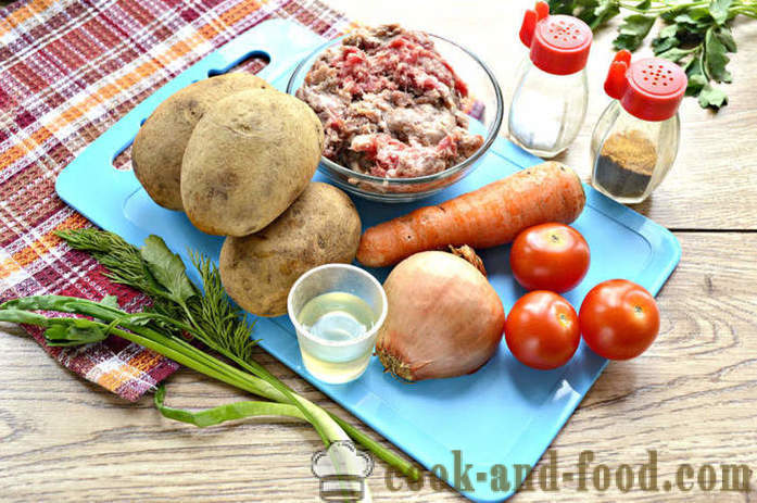 Kartul hautatud liha ja köögivili - kuidas kokk maitsev kartul pann, samm-sammult retsept fotod