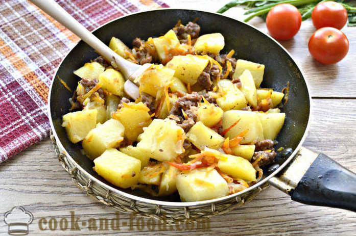 Kartul hautatud liha ja köögivili - kuidas kokk maitsev kartul pann, samm-sammult retsept fotod