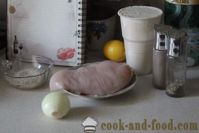 Lihapallid kanahakklihast riisi ja hapukoorekastmega - kuidas kokk lihapallid hakklihast kana ja riis, mille samm-sammult retsept fotod