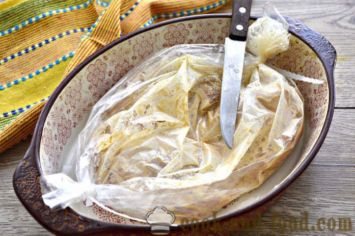 Küpsetatud kana reie- ahjus - kuidas kokk kana reie- varrukas koorik, samm-sammult retsept fotod