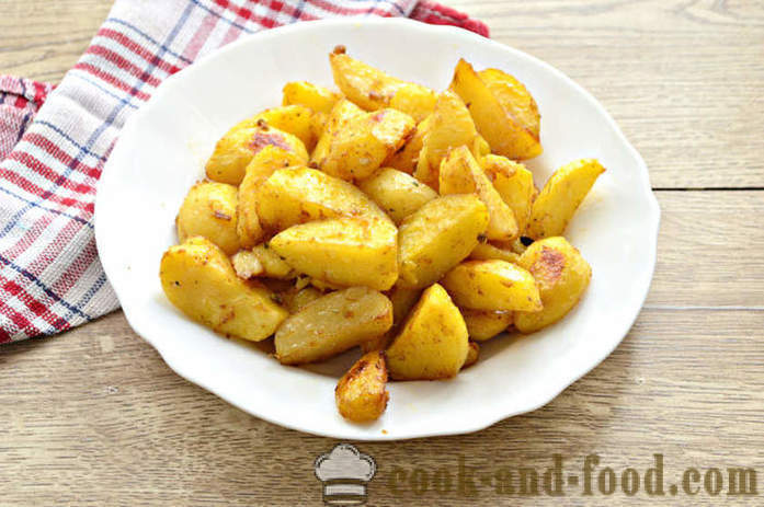 Küpsetatud kartuliviilud ahjus küüslaugu ja sojakaste - nii maitsev ahjukartul ahjus koos samm-sammult retsept fotod