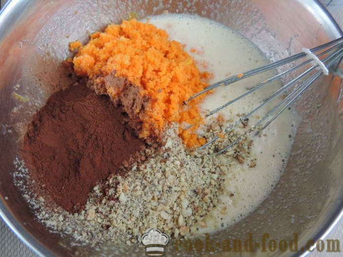 Lihtsaim šokolaadi porgandikook taimeõli - kuidas kokk porgandikook ahjus koos samm-sammult retsept fotod