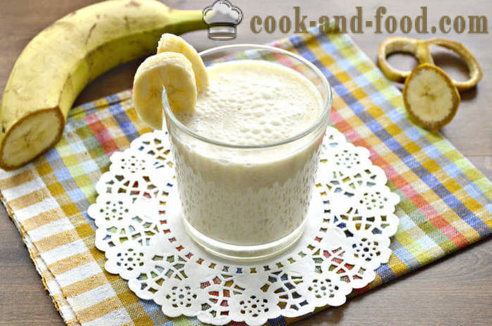 Banana smuuti kaerahelbeid - kuidas teha banaani smuuti piima ja kaerahelbed blender, samm-sammult retsept fotod