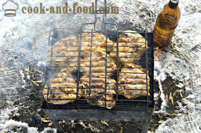 Delicious grill kana reie- grill süsi - kuidas kokk grill kana grill grill, samm-sammult retsept fotod