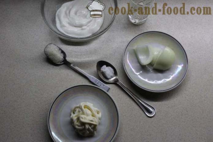 Sibula ja hapukoorega kastmes marineeritud sibul - kuidas kokk maitsev kaste sibul, hapukoor ja majonees koos samm-sammult retsept fotod