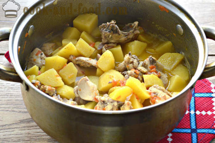 Ahjukartul kanaga - kuidas kokk maitsev hautis kartulite kana, samm-sammult retsept fotod