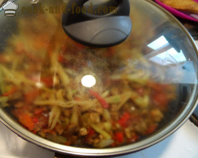 Paks supp Chili con carne - kuidas kokk klassikaline chili con carne, samm-sammult retsept fotod