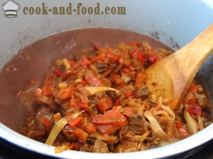 Paks supp Chili con carne - kuidas kokk klassikaline chili con carne, samm-sammult retsept fotod
