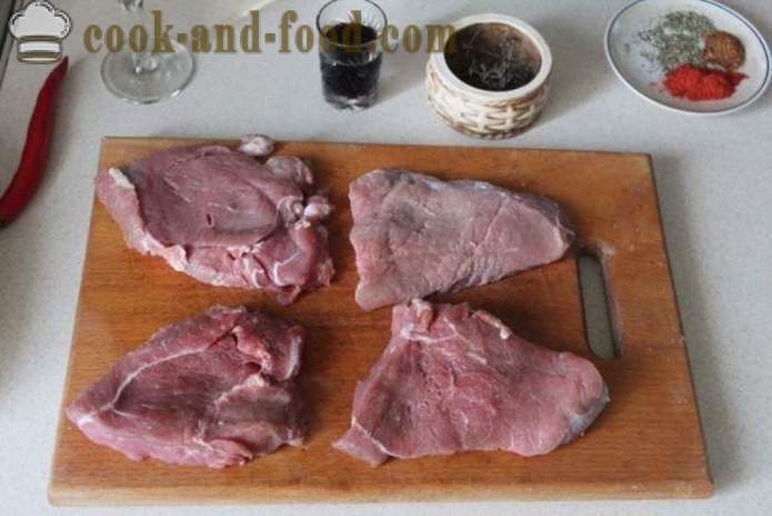 Loomaliha steik pannil - kuidas rostbiif praad, samm-sammult retsept fotod