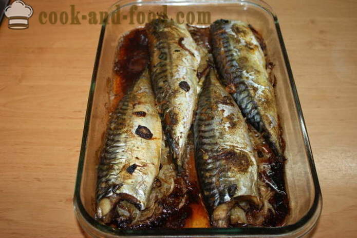 Makrell täidisega sibul ahjus - kuidas kokk makrell riisi, samm-sammult retsept fotod
