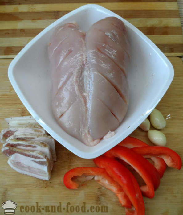 Larded rindade kana õlu - kuidas kokk kana rinnad ahjus koos samm-sammult retsept fotod