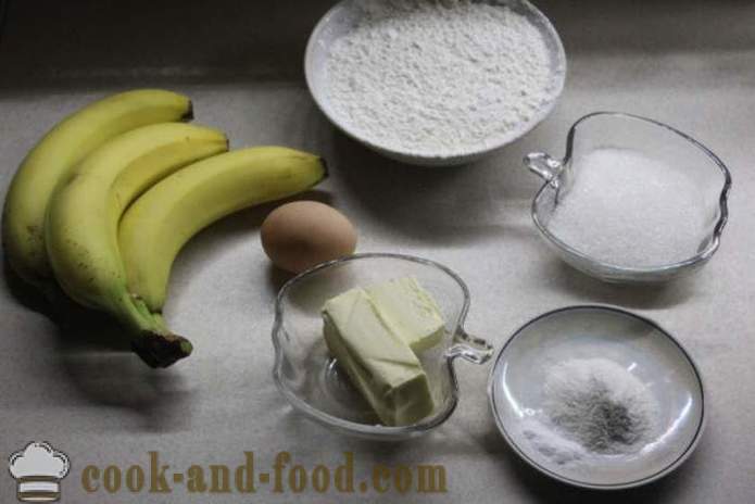 Maitsev banaan kook pähklite - kuidas kokk muffinid banaan ahjus koos samm-sammult retsept fotod