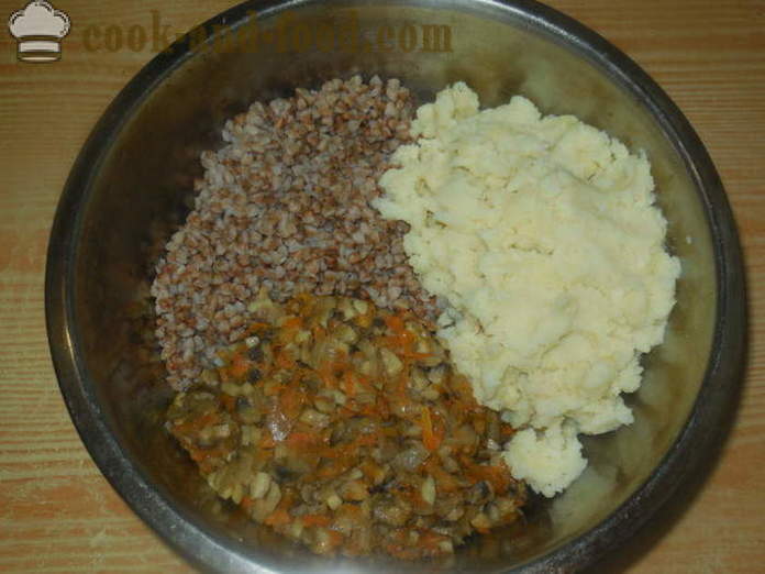 Täidetud kapsas tatar, kartul ja seened - kuidas kokk meatless täidisega tatar, samm-sammult retsept fotod