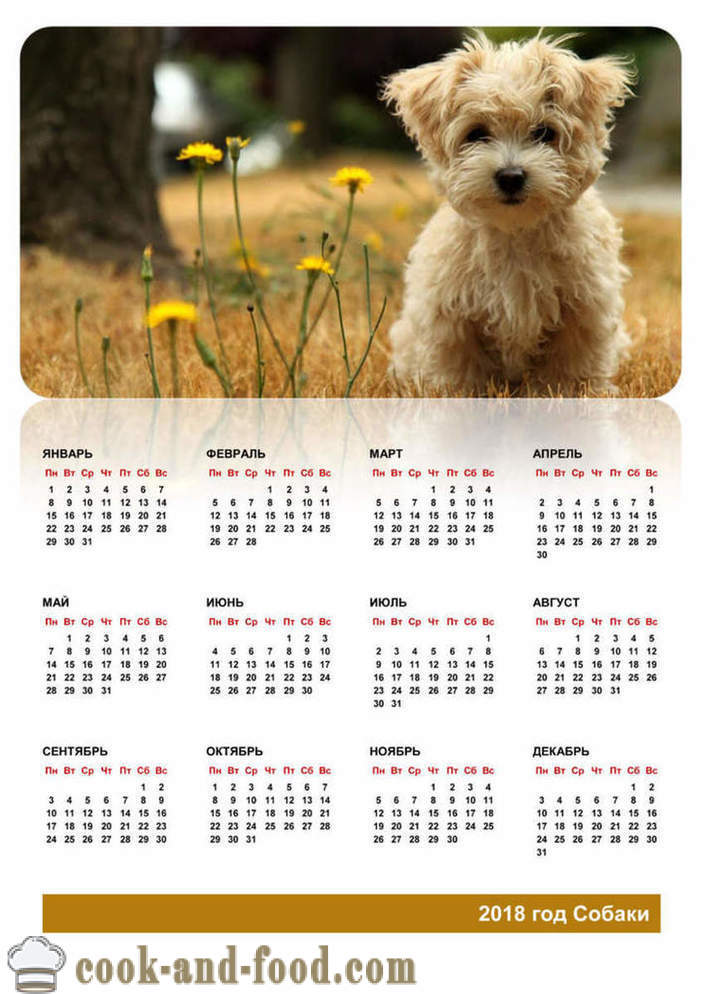 Kalender 2018 - Koera aasta ida kalender: alla tasuta Christmas kalendrit koerad ja kutsikad.
