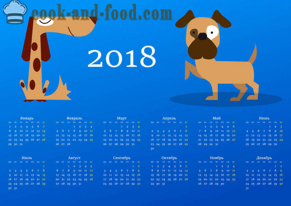 Kalender 2018 - Koera aasta ida kalender: alla tasuta Christmas kalendrit koerad ja kutsikad.