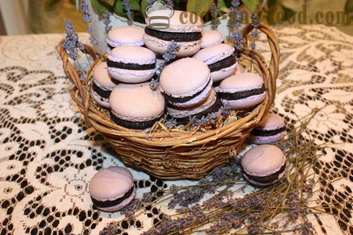 Küpsised makarons maitsekalt lavendel - kuidas makarons kodus, samm-sammult retsept fotod
