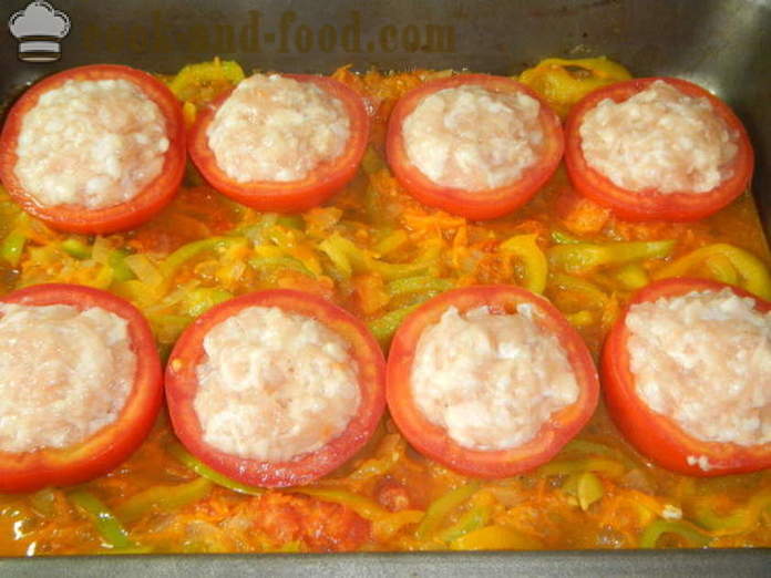 Tomatid täidisega hakkliha ahjus - kuidas teha täidisega tomatid, samm-sammult retsept fotod