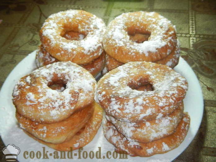 Pärmi Donutse keefiri - kuidas kokk sõõrikud pärmi tainas, samm-sammult retsept fotod