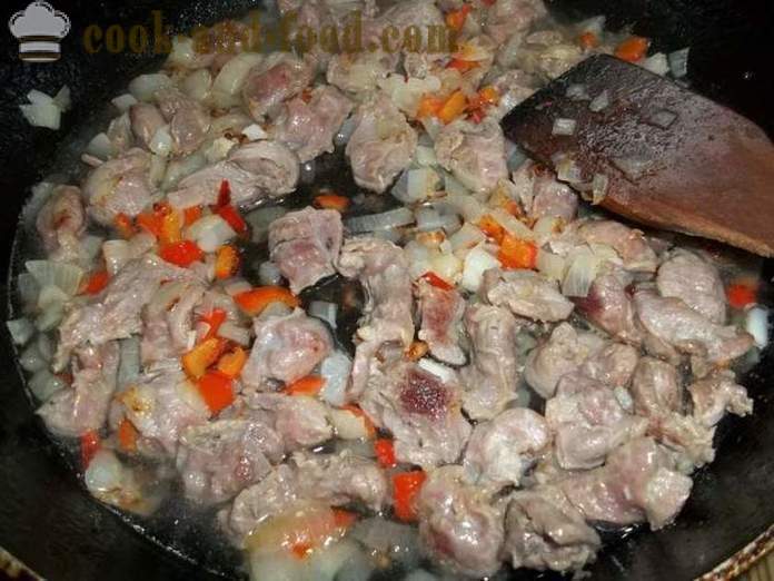 Vatsakesed kana hautatud koorekastmes pannil - kuidas kokk maitsev kana vatsakeste samm-sammult retsept fotod