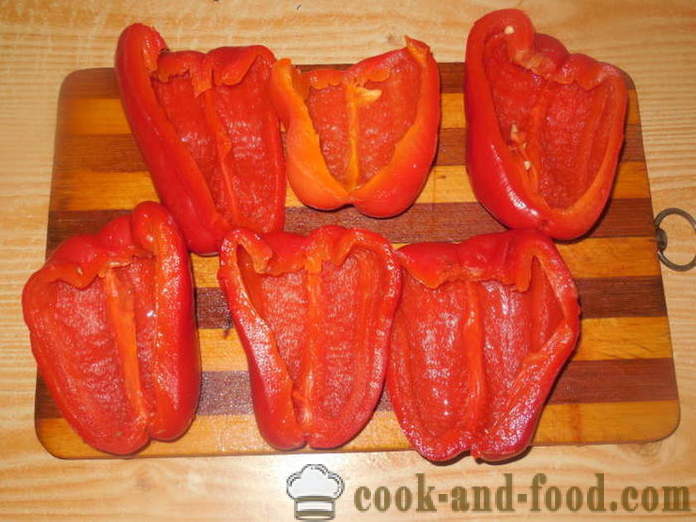 Peppers täidisega kartulipuder ja ahjus küpsetatud - kuidas kokk täidisega paprika kartulid ja juust koos samm-sammult retsept fotod