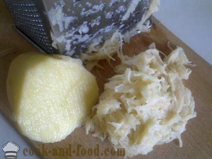 Pajaroog riivitud toores kartul juustu ja küüslauguga - kuidas kokk maitsev pajaroog kartulid ahjus koos samm-sammult retsept fotod